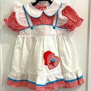 Vintage 80’s Gingham Pinafore Overlay Dress by Cotton Candy |Size 3T